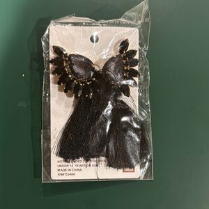Elegant Black Tassel Earrings